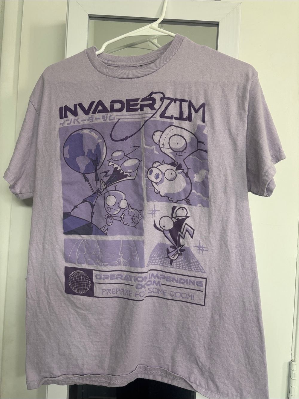 Invader Zim Graphic Tee - Light Purple Men’s Shirt